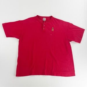 Vintage Disney Designs Embroidered Goofy Red Golf Polo Shirt Top